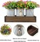 Artificial Flower Table Centerpiece Set – 3 Faux Milan Bouquets with Wood Tray for Home, Office & Bathroom Decor